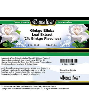 Bianca Rosa Ginkgo Biloba Leaf Extract (2% Ginkgo Flavones) Cream (2 oz ZIN: 514344) - 3 Pack - Buy Online on GoSupps.com