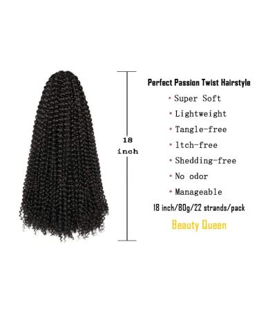 18 inch Passion Twist Water Wave Crochet Braids Hair - 7 Packs | Long Bohemian Locs | Synthetic Hair Extensions for Spring Twist and Fluffy Style - Buy Online on GoSupps.com