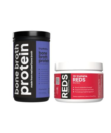 TRUMETA Beef Bone Broth Protein Powder Reds Powder for Muscle Skin and Immune Support