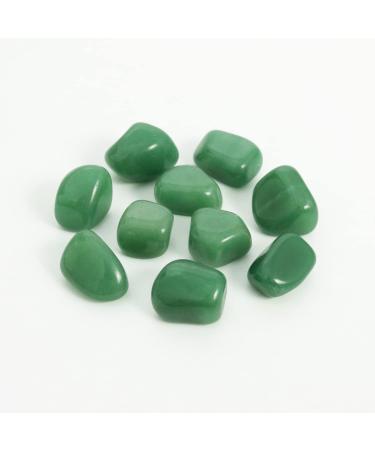 Nvzi 10 Packs of Brazilian Tumbled Polished Natural Green Aventurine Crystals, Crystals and Healing Stones Quartz Bulk for Wicca, Reiki, Healing Energy, Chakra Stones, Witchcraft Supplies