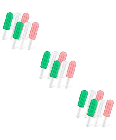 Healeved 18 Pcs Popsicle Silicone Chew Gummies Clear Pacifier Silicone Pacifier Silicone Aligner Chewies with Handle Silicone Chewies Braces Chewies Jaw Training Chewies Child Holder 1 count (Pack of 1) As Shownx3pcs