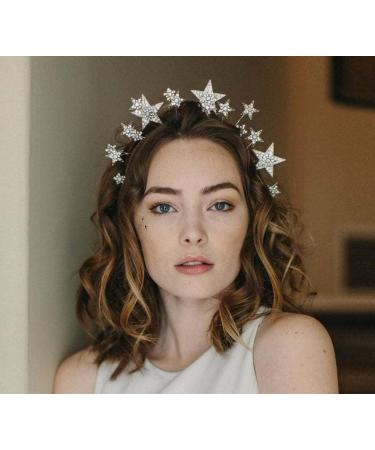 Generse Star Headband Rhinestone Hair Band Birthday Party Costume Hair Hoop Glitter Hair Accessories for Women and Girls - Buy Online on GoSupps.com