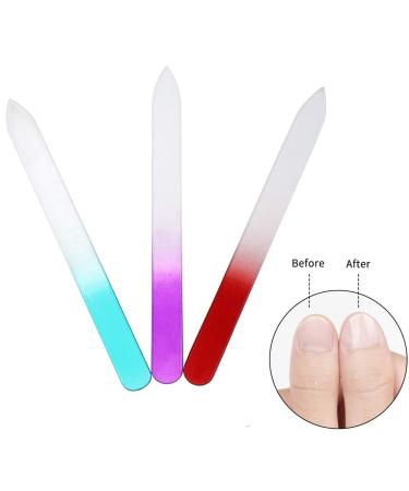 12 Pack Glass Nail Files with Case - Double Sided Crystal Fingernail Files - Gentle Nail Care Manicure Set for Women and Girls - Multi-colored 12pcs - Buy Online on GoSupps.com