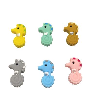 Mini Cute Silicone Hippocampus Beads for DIY Mom Necklace Making - 6pcs (Mix Color) - Buy Online on GoSupps.com