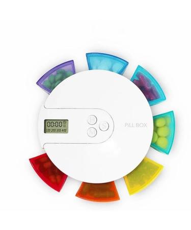 SETLNORA 1 PCS 7-Day Automatic Pill Dispenser Portable Electronic Medication Organizer Plastic Weekly Smart Timing Pill Reminder for with Alarm - Buy Online on GoSupps.com