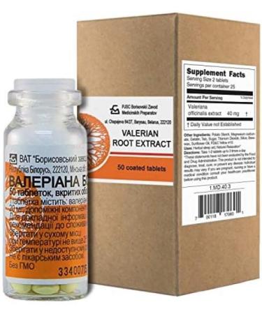 Valerian Extract Tablets (50 Count) - Made in Belarus | Individually Packed in Bottle - Buy Online on GoSupps.com