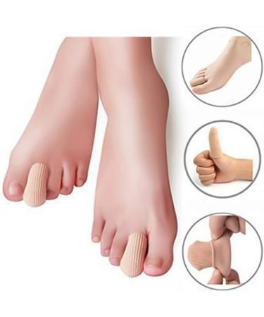 Adjustable Gel Toe Caps - Cut-Out Lined Ribbed Toe Protectors | Pack of 4 - International Shipping Available - Buy Online on GoSupps.com