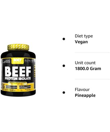 NXT Nutrition Beef Protein Isolate Powder - Paleo Keto Friendly - Dairy & Gluten Free | 1.8kg Pineapple Flavor - Buy Online on GoSupps.com