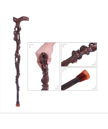Cane Elderly Crutches Solid Wood Walking Stick Black and Ebony Hollow Carving 89cm Long Available as Needed Truncated by Yourself beautiful scenery - Buy Online on GoSupps.com