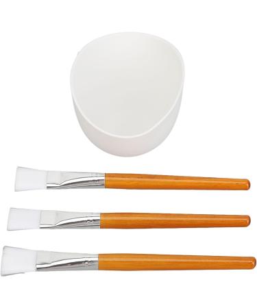 Facemask Mixing Tool Set Wooden Brush Silicone Bowl Reusable Multifunctional for Face Mask Oils Moisturizers - Buy Online on GoSupps.com