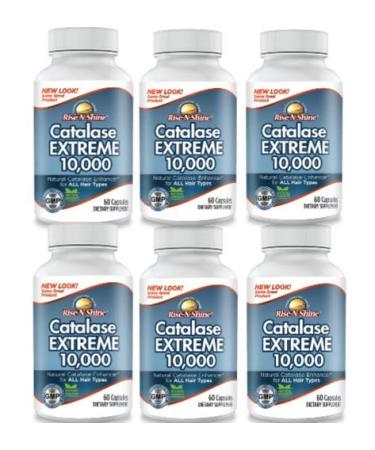 Catalase Extreme 10 000-6 Bottles of Catalase Supplement Hair Health and Enzyme Antioxidant Support Formula - Promotes Hair Growth and Rejuvenation - 6 Month Supply 360 Capsules