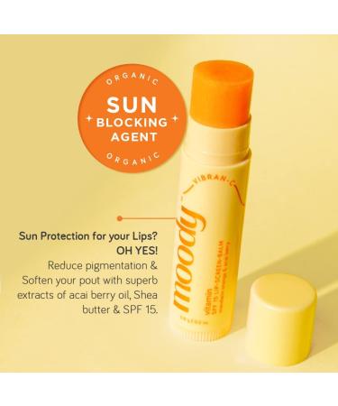 Vitamin C Lip Balm with SPF 15 | Mandarin Orange & Acai Berry Oil | Moisturizes & Protects Chapped Lips for Men & Women (5.8g - Buy Online on GoSupps.com