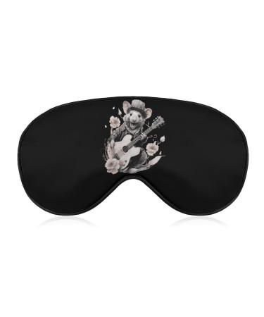 Rock Opossum Playing Guitar Sleep Mask Block Out Light Sleeping Eye Mask Comfortable Night Sleeping Mask Ultralight Travel Eye Cover for Women Men