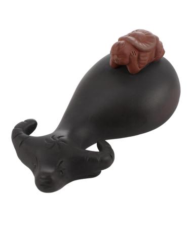 Cabilock Dining Table Decor Decorative Office Zisha Purple Table Chinese Desktop Shape Pet Fengshui Bull Lovely Cow Clay