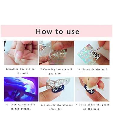 400 Pieces Nail Vinyls Stencil Kit Nail Guide Template&Sticker for Nail Art Tips Decals Total 10 Sheets Mixed 36 Designs - Buy Online on GoSupps.com