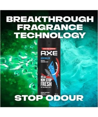 AXE (6 Pack) Adrenalin Body Spray for Men 5.07 Oz (150ml) |Mandarin & Sandalwood scent |48H Non Stop Fresh |by SBD - Buy Online on GoSupps.com