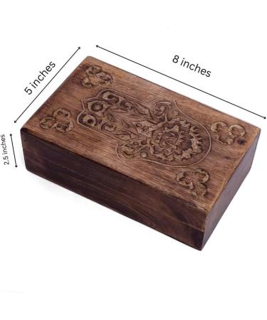 Handmade Decorative Wooden Jewelry Box - Birthday Gift Idea | Jewelry Organizer and Keepsake Box | Treasure Chest Trinket Holder Watch Box Storage - Buy Online on GoSupps.com