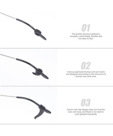 EXCEART Silicone Eyeglass Holder - Anti-Slip Ear Hook & Comfortable Temple Tip - 4.3X1.7CM - International Shipping Available - Buy Online on GoSupps.com
