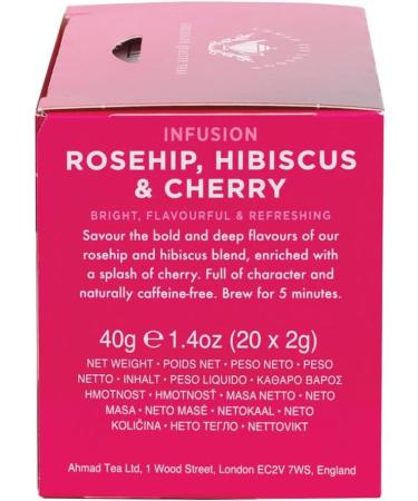 Ahmad Tea Rosehip Hibiscus & Cherry Fruit Herbal Infusion - 20 Tea Bags - Buy Online on GoSupps.com