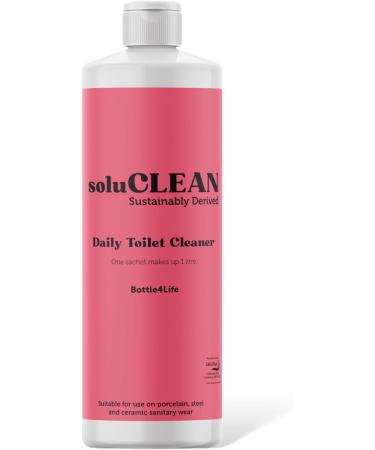 Soluclean Starter Kit Daily Toilet Cleaner 1 Litre Reusable Bottle and One Packet of 10 Sachets Plastic Free Cleaning - Buy Online on GoSupps.com