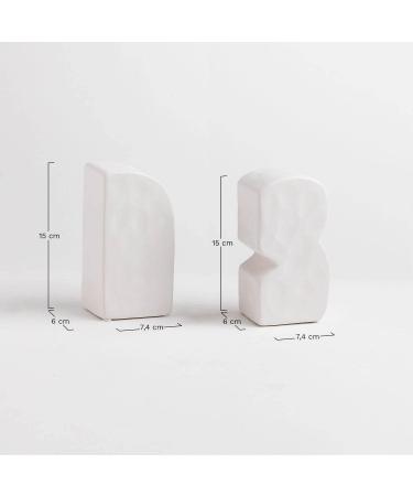 SKLUM Set of 2 White Ceramic Eagle Bookends | Elegant Home Decor | International Shipping Available - Buy Online on GoSupps.com