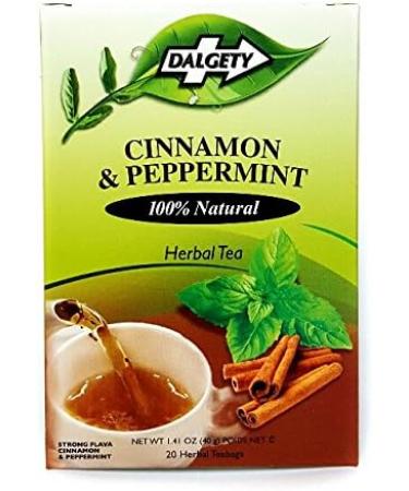 DALGETY CINNAMON and PEPPERMINT TEA. REAL CARIBBEAN TEA. 20 TEABAGS PER CARTON. MEDIUM STRENGTH HERBAL TEA with ALL NATURAL INGREDIENTS. PRODUCT of the UK. - Buy Online on GoSupps.com