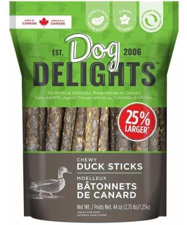 Chewy Duck Sticks Dog Treats Bundle. Includes (1) Package of Dog Delights Chewy Duck Sticks Dog Treats (2.75 lbs) with Water Cooler Trivia Game by BIG MAPLE . Excellent as a Treat or Training Aid - Buy Online on GoSupps.com