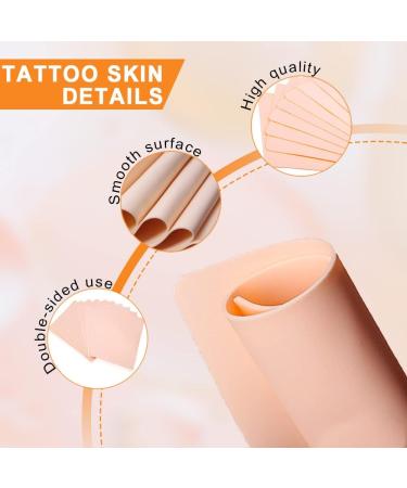 TONBAO 20 Sheets Double Sided Tattoo Practice Skins - Soft Silicone for Beginners & Experienced Artists | 7.4x5.6in | 20pcs Fake Tattoo Skin Blanks - Buy Online on GoSupps.com