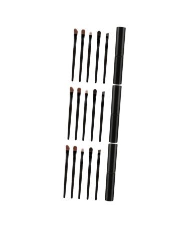 Didiseaon 15 Pcs Horse Hair Eye Shadow Brush Blackriflecoffee Cosmetic Tools Eyeshadow Brush Kit Set Eye Brush Size 1x3pcs Blackx3pcs