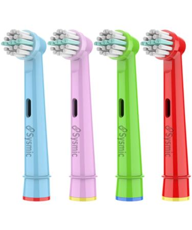 Sysmic Kids Replacement Toothbrush Heads Compatible with Oral B Toothbrush Head Child Soft Bristle Refill 4