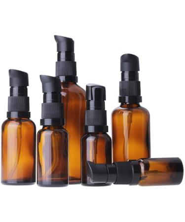 30ml Brown Glass Bottles - Refillable Lotion & Essential Oil Dispenser with Pump | 10 Pack - Travel & Cream Bottles - Buy Online on GoSupps.com