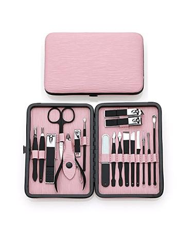 Manicure Set Black nail clipper set elastic paint 18-piece manicure nail tool set stylish and functional Nail Clippers ( Size : 18 pieces of powder black tools )