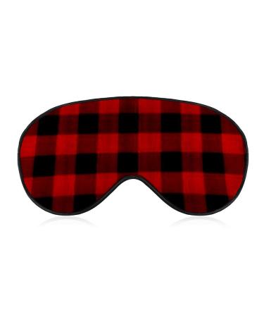NiYoung 100% Silk Eye Mask Red Black Buffalo Check Plaid Pattern Sleep Mask Eye Cover for Games Party Sleeping Travel/Best Sleeping Eye Mask Eye Cover with Elastic Band Red Black Buffalo Check Plaid Pattern One Size