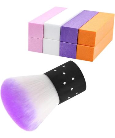minkissy 1 Set Makeup Powder Blush Nail Art Brush Nail Block Bulk Nail Cleaning Brush Sanding Nail File Kit Nail Brush Remover Cleaner Makeup Brush Large Sponge Brush High Elasticity Purple 6.3x2.7cm Purple - Buy Online on GoSupps.com