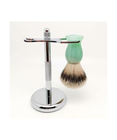 HRTC men's stainless steel rasier brush male silver roof hair shaving brush holder fashionable perfect shave security set Bowl Male Silver
