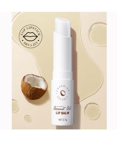 Coconut Oil Lip Balm - 100% Natural Moisturizes & Brightens Lips Fades Lip Lines | 2.7g - Buy Online on GoSupps.com