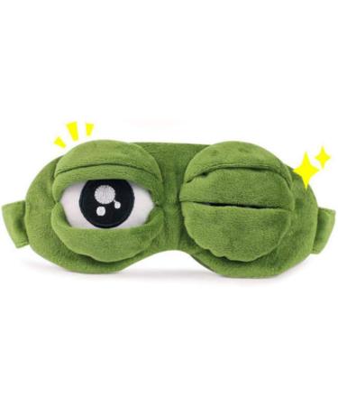 Unisex Creative Travel Sleep Eye Mask Cartoon Frog Filled Hood Eyeshade Cover Blinder Office School Blindfold - Buy Online on GoSupps.com