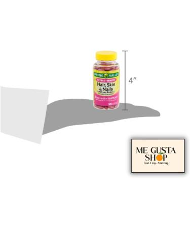 Spring Valley Hair Skin & Nails Biotin Collagen Gelatin Extra Strength 240ct (2 Pack) + Me Gustas Sticker - Buy Online on GoSupps.com