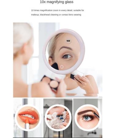 Jzoowar 10X Magnifying Mirror with Light Makeup Mirror with Lights Compact LED Magnified Mirror for Bathroom Bedroom Hotel - Buy Online on GoSupps.com