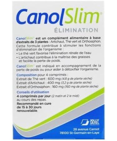 Canol Slim CanolSlim Elimination Artichoke Orthosiphon Green Tea Box of 60 Tablets 15 Day Cure - Buy Online on GoSupps.com