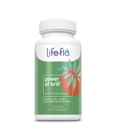 LIFE-FLO Power of Krill | Antarctic Krill Oil w/Omega-3s & Astaxanthin | Immune Heart & Joint Formula | 60ct 30 Serv.