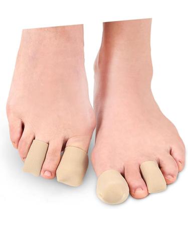 JEWEDECO 2pcs Silicone Gel Toe Tubes Sleeves - Big Toe Guards for Corns and Toe Split - Cotton Corn Covers - 2.5x4cm - Buy Online on GoSupps.com