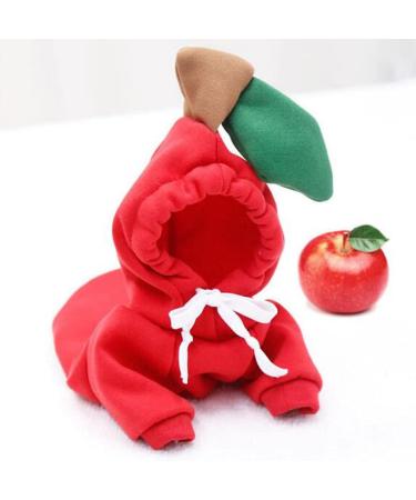 XIAOYU Dog Hoodies - Warm Sweatshirt Coat for Puppies | Autumn Winter Pet Clothing with Fruit Hood - Apple MM Red - Buy Online on GoSupps.com