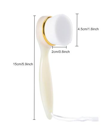 Beomeen 2 Pack Soft Bristle Facial Cleansing Brush - Deep Pore Exfoliation and Skincare Massage - Pink+Off White - Buy Online on GoSupps.com
