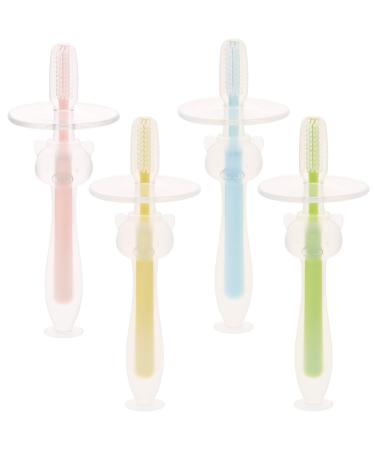 Beaupretty 4pcs Baby Toothbrush Infant Toothbrush Baby Mouth Cleaner Newborn Suction Toothbrush Baby Tooth Brush Toothbrush for Baby Silicone Toothbrush Baby Oral Cleaner Newborn