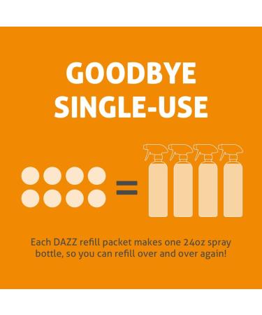 DAZZ Eco-Friendly Bathroom Cleaner Refill Pack - Makes 4 Bottles, Safe for Kids & Pets - Buy Online on GoSupps.com