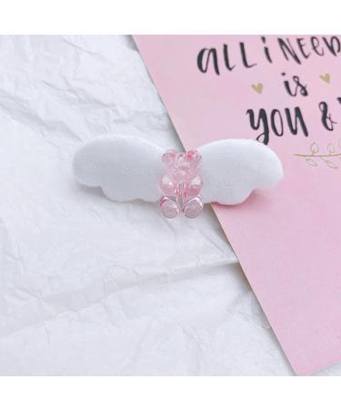 hgnxa Cute Bear Plush Angel Wing Hair Clip Sweet JK Girls Hairpins Barrettes Hair Accessories Aesthetics Hairgrip - Buy Online on GoSupps.com