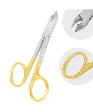 AAProTools 4 Gold Cuticle Scissor Nipper Professional Grade Cuticle Trimmer Stainless Steel Cuticle Scissors Extremely Sharp Cuticle Remover Manicure Pedicure, for travel