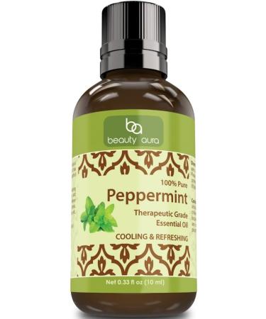 Beauty Aura Therapeutic Grade Essential Oil Set | Our 6 Best Six Scents | Lavender Eucalyptus Lemon Peppermint Sweet Orange & Tea Tree | 6 x 0.33 Fl.oz. (10 ml) | 100% Pure & Undiluted - Buy Online on GoSupps.com