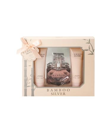 Bamboo Silver Perfume Gifts Sets for Women Eau De Parfum (3.4 fl oz) Body Lotion (3.0 fl oz) Shower Gel Our Impression of Bamboo